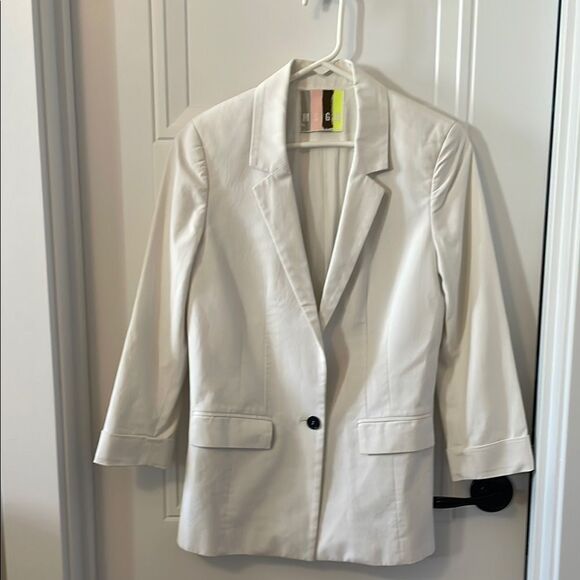 MSGM White 3/4 Sleeve Blazer - Picture 1 of 7